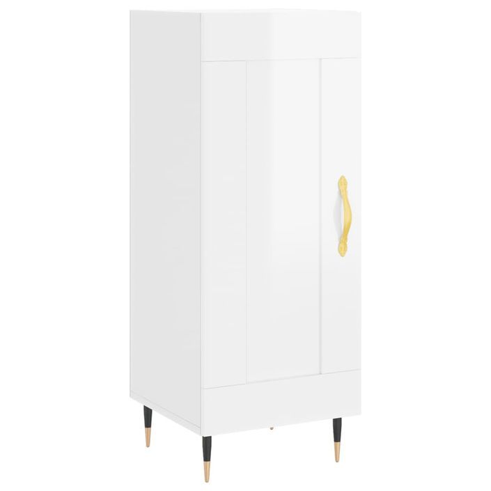 Buffet Blanc brillant 34,5x34x90 cm Bois d'ingénierie - Photo n°1