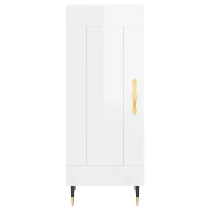 Buffet Blanc brillant 34,5x34x90 cm Bois d'ingénierie - Photo n°5