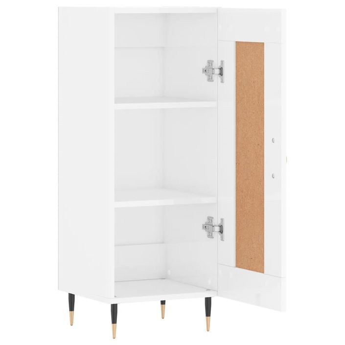 Buffet Blanc brillant 34,5x34x90 cm Bois d'ingénierie - Photo n°6