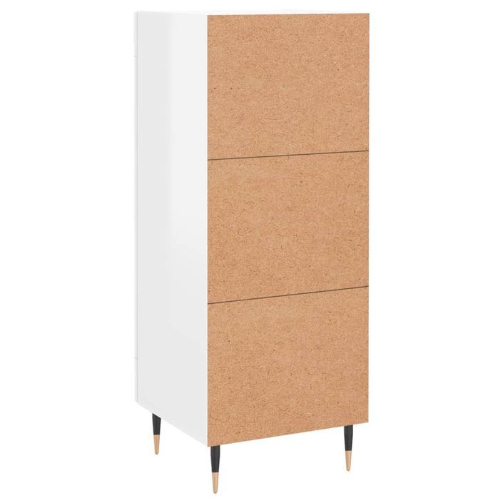 Buffet Blanc brillant 34,5x34x90 cm Bois d'ingénierie - Photo n°8