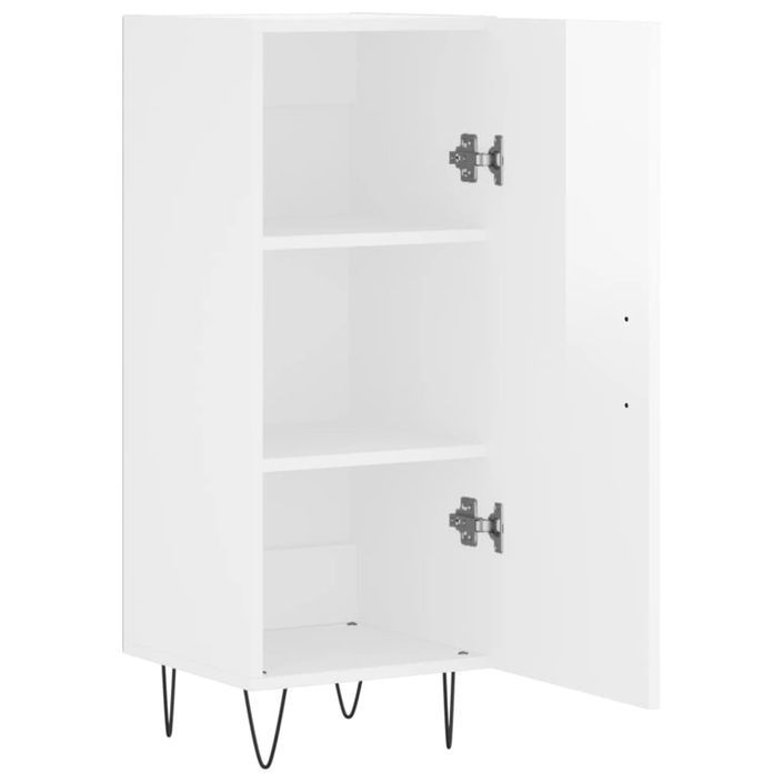 Buffet Blanc brillant 34,5x34x90 cm Bois d'ingénierie - Photo n°5