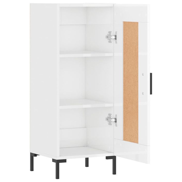 Buffet Blanc brillant 34,5x34x90 cm Bois d'ingénierie - Photo n°6