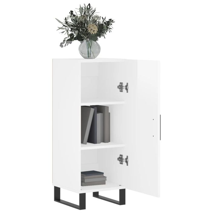 Buffet Blanc brillant 34,5x34x90 cm Bois d'ingénierie - Photo n°4