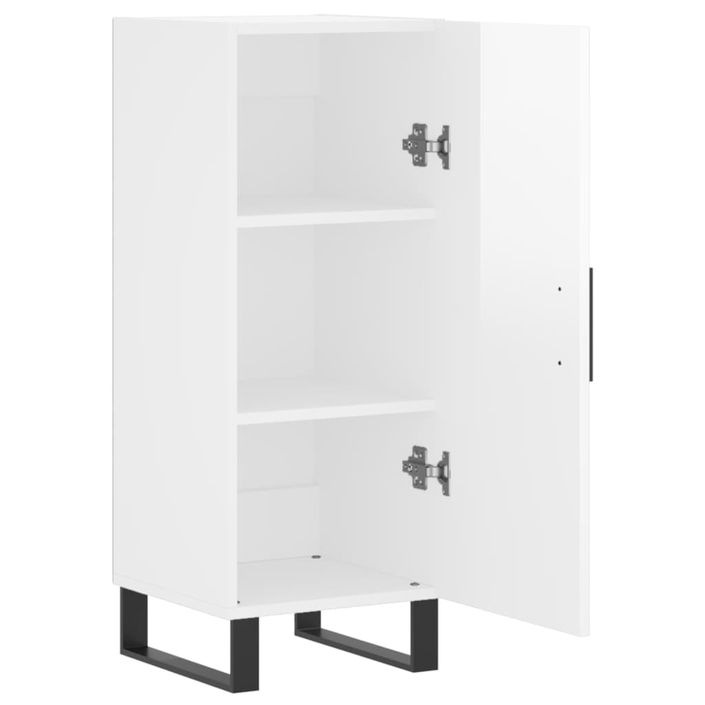 Buffet Blanc brillant 34,5x34x90 cm Bois d'ingénierie - Photo n°5