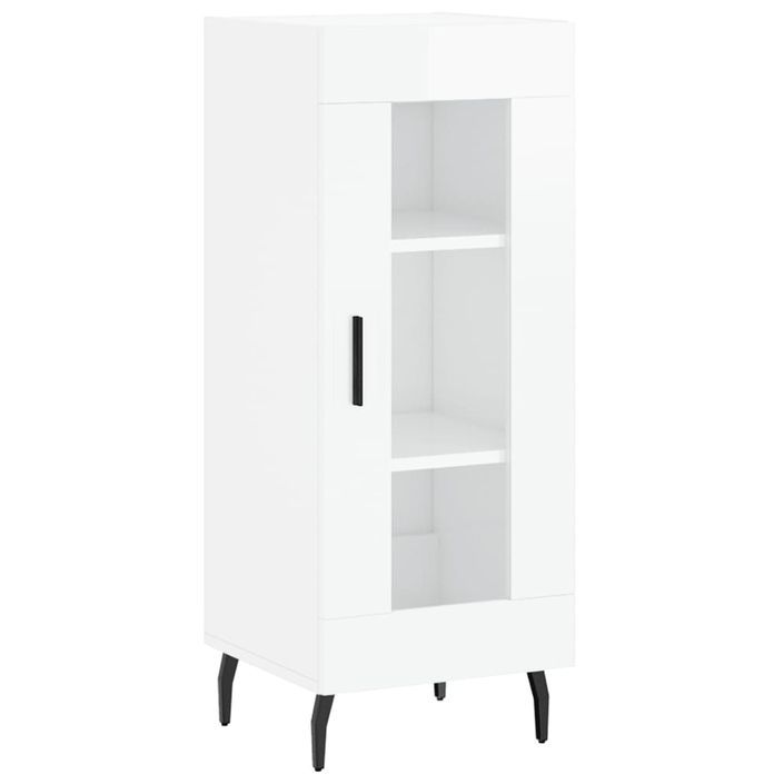 Buffet Blanc brillant 34,5x34x90 cm Bois d'ingénierie - Photo n°1