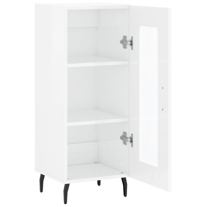 Buffet Blanc brillant 34,5x34x90 cm Bois d'ingénierie - Photo n°6