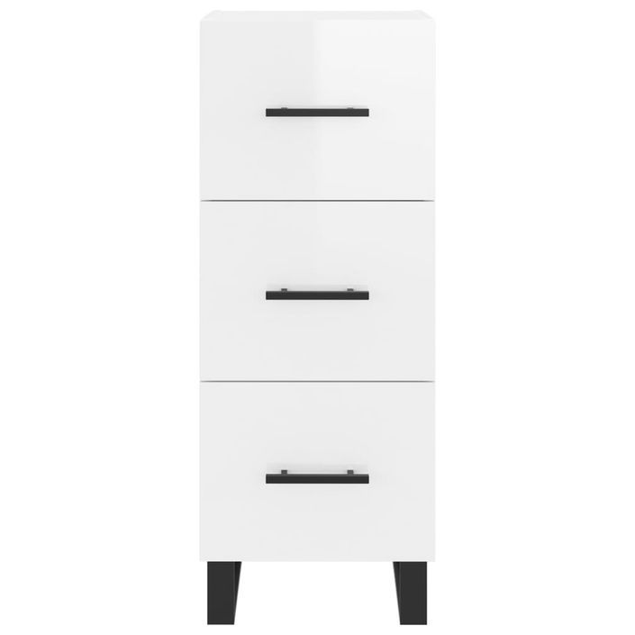 Buffet Blanc brillant 34,5x34x90 cm Bois d'ingénierie - Photo n°6