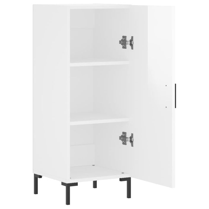 Buffet Blanc brillant 34,5x34x90 cm Bois d'ingénierie - Photo n°5