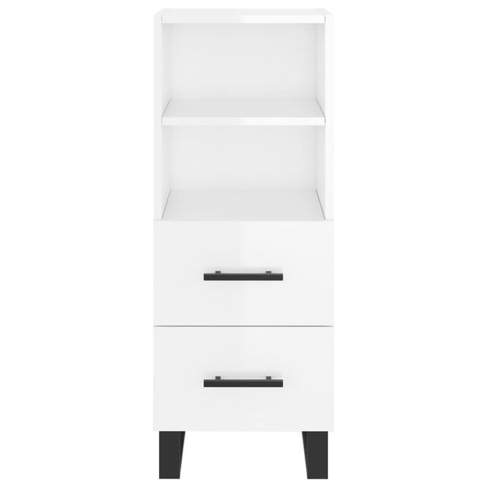 Buffet Blanc brillant 34,5x34x90 cm Bois d'ingénierie - Photo n°6