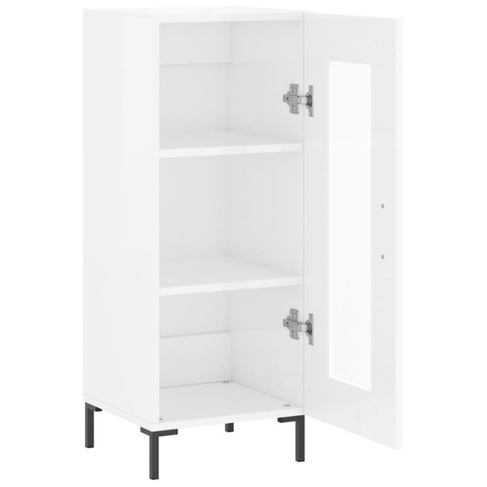 Buffet Blanc brillant 34,5x34x90 cm Bois d'ingénierie - Photo n°6