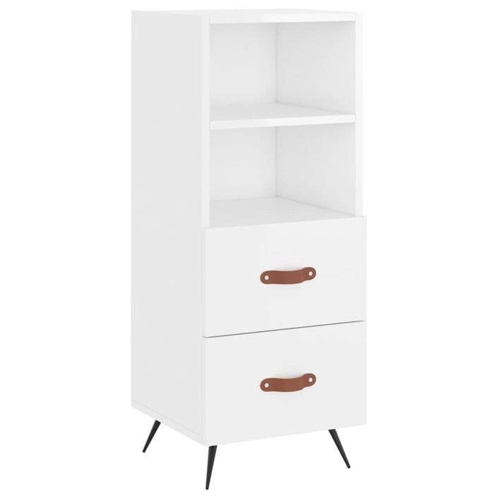 Buffet Blanc brillant 34,5x34x90 cm Bois d'ingénierie - Photo n°1