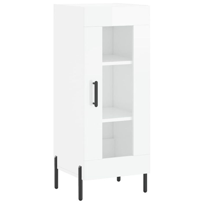 Buffet Blanc brillant 34,5x34x90 cm Bois d'ingénierie - Photo n°1