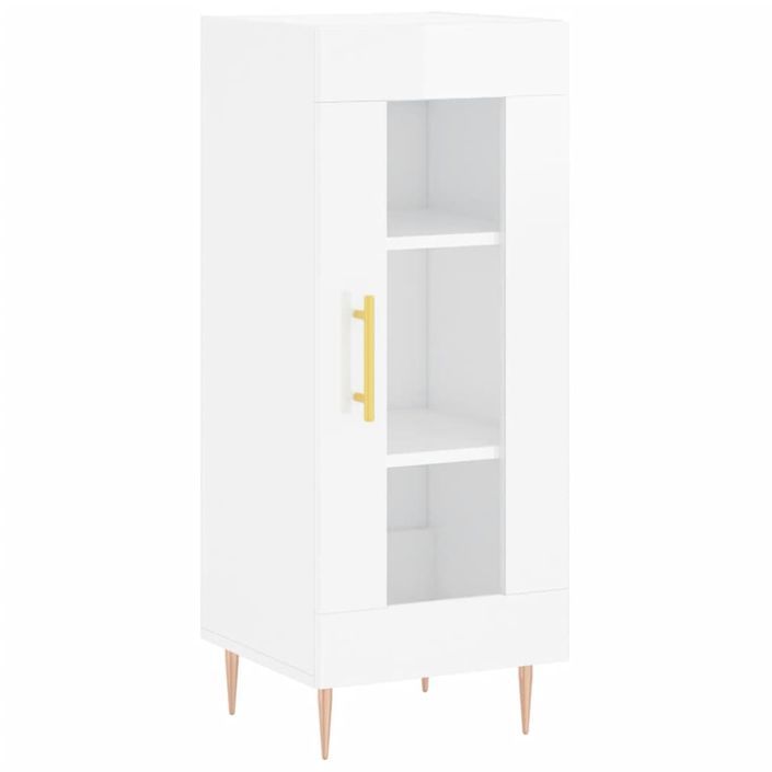 Buffet Blanc brillant 34,5x34x90 cm Bois d'ingénierie - Photo n°1