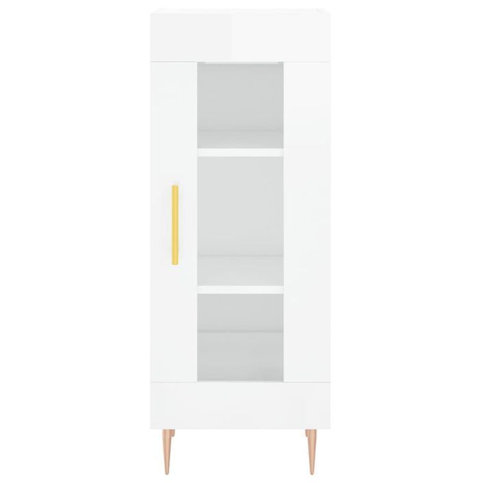 Buffet Blanc brillant 34,5x34x90 cm Bois d'ingénierie - Photo n°5