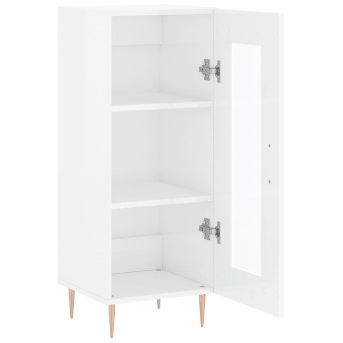 Buffet Blanc brillant 34,5x34x90 cm Bois d'ingénierie - Photo n°6