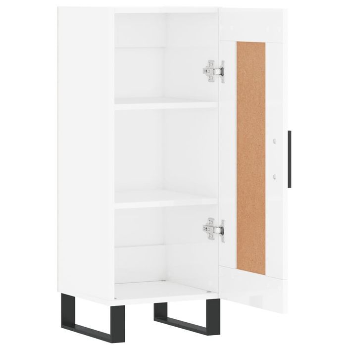 Buffet Blanc brillant 34,5x34x90 cm Bois d'ingénierie - Photo n°6