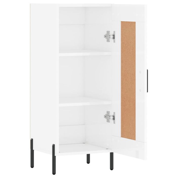 Buffet Blanc brillant 34,5x34x90 cm Bois d'ingénierie - Photo n°6