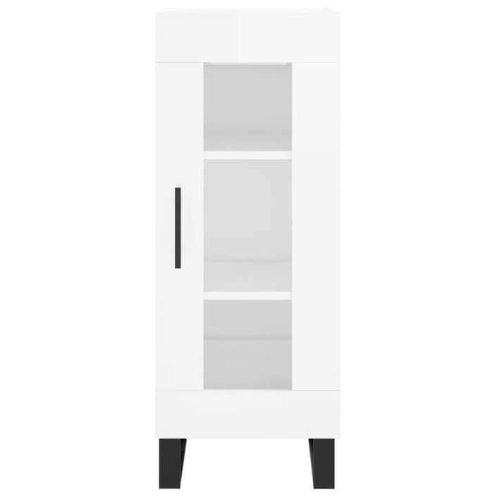 Buffet Blanc brillant 34,5x34x90 cm Bois d'ingénierie - Photo n°5