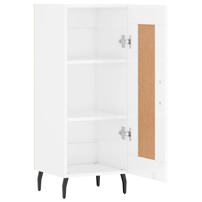 Buffet Blanc brillant 34,5x34x90 cm Bois d'ingénierie - Photo n°6