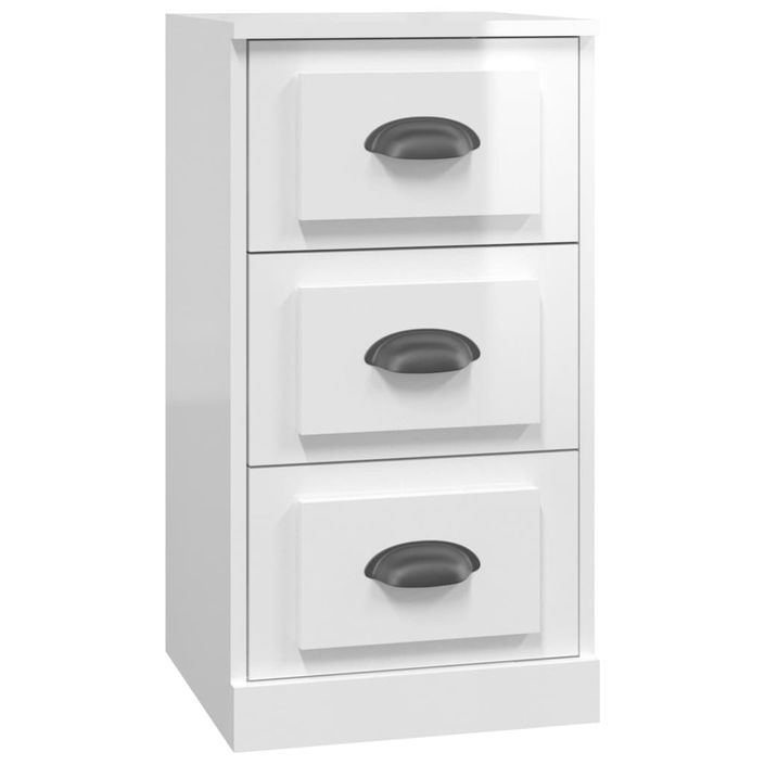 Buffet blanc brillant 36x35,5x67,5 cm bois d'ingénierie - Photo n°1