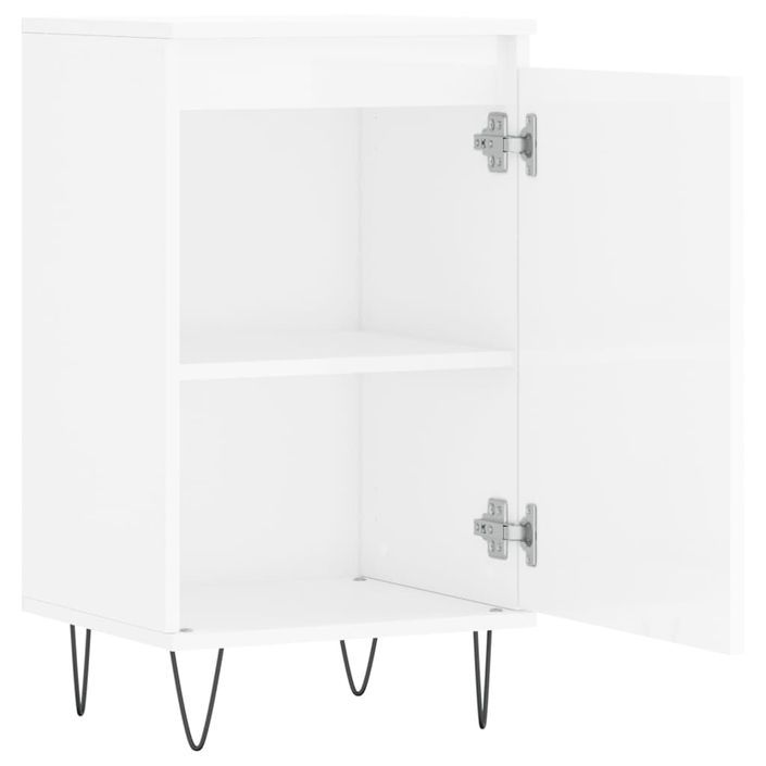 Buffet blanc brillant 40x35x70 cm bois d'ingénierie - Photo n°6