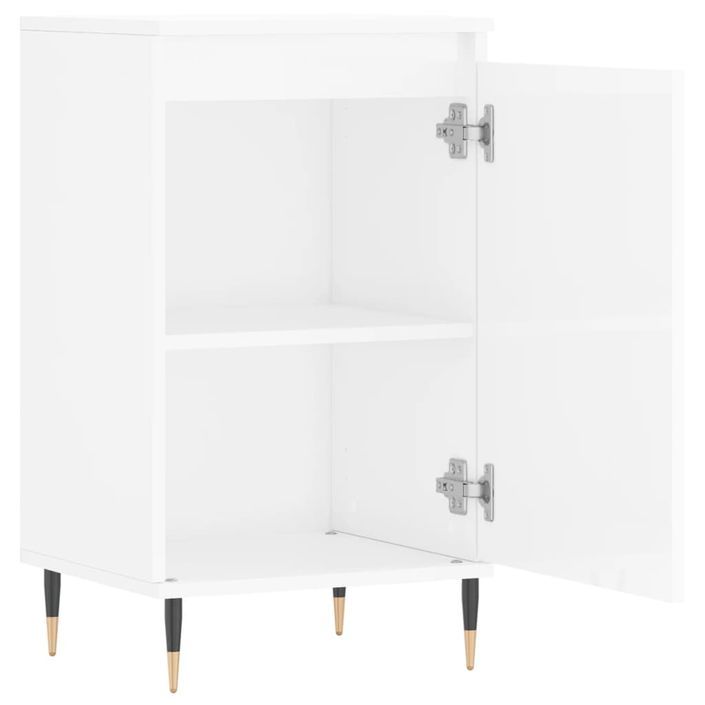 Buffet blanc brillant 40x35x70 cm bois d'ingénierie - Photo n°6