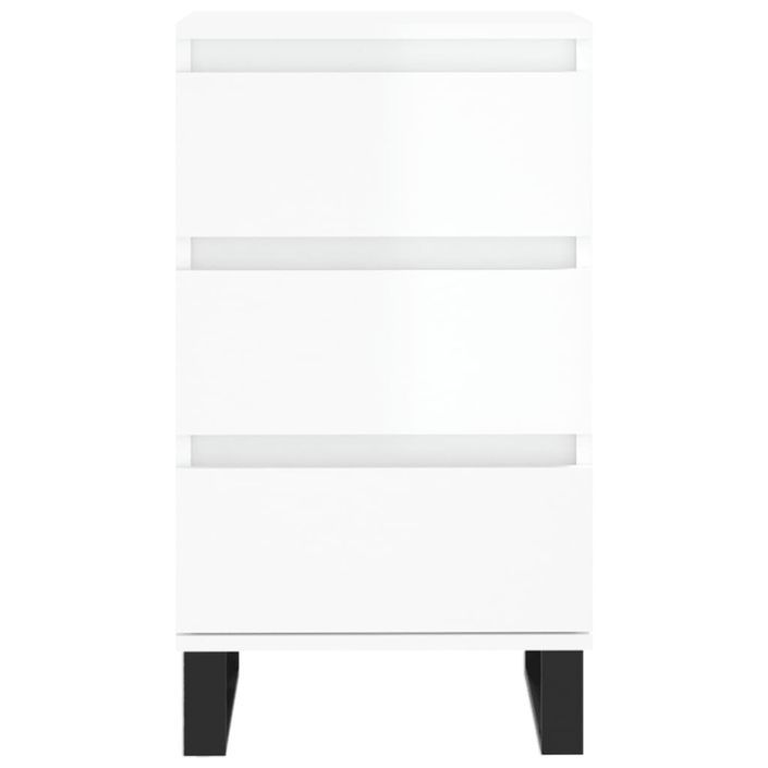 Buffet blanc brillant 40x35x70 cm bois d'ingénierie - Photo n°5