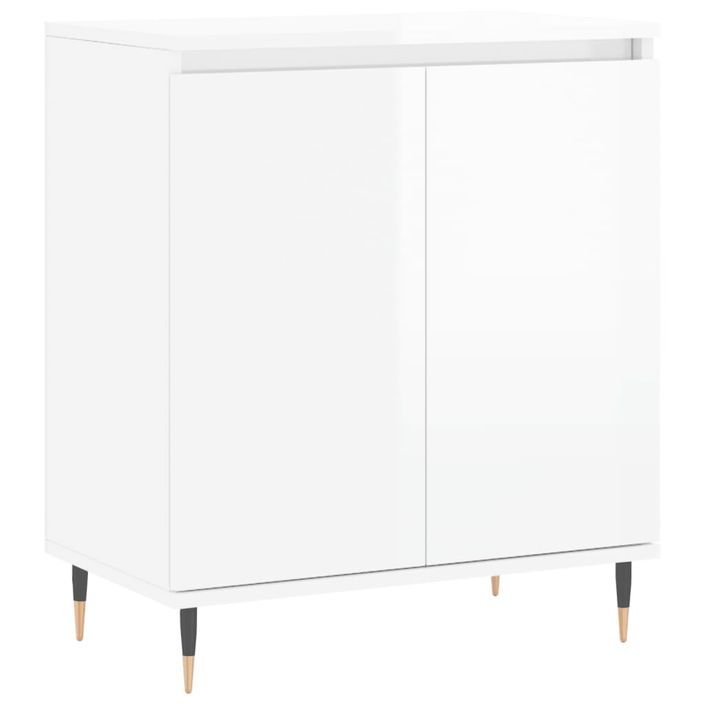 Buffet Blanc brillant 60x35x70 cm Bois d'ingénierie - Photo n°1