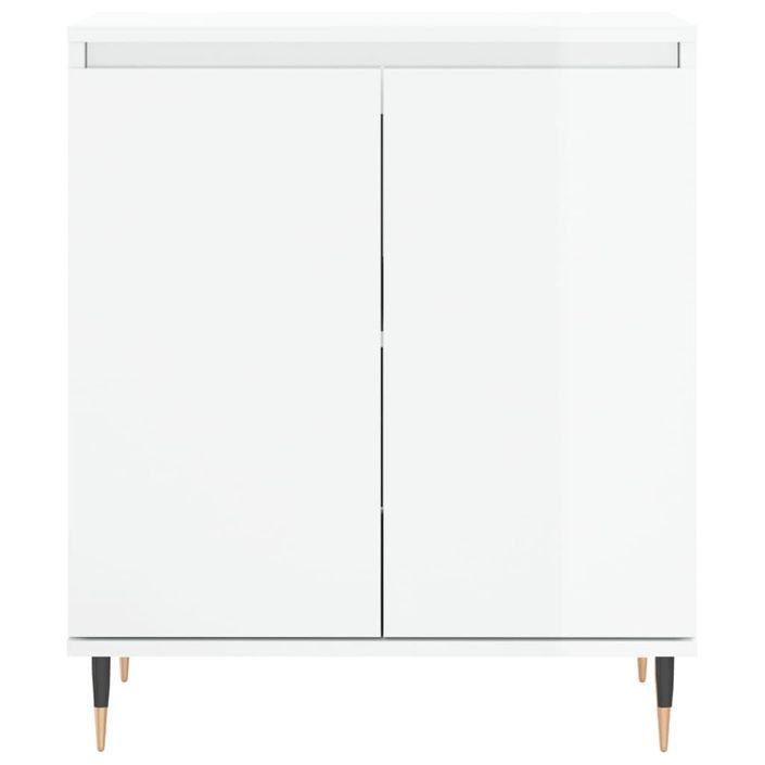 Buffet Blanc brillant 60x35x70 cm Bois d'ingénierie - Photo n°5