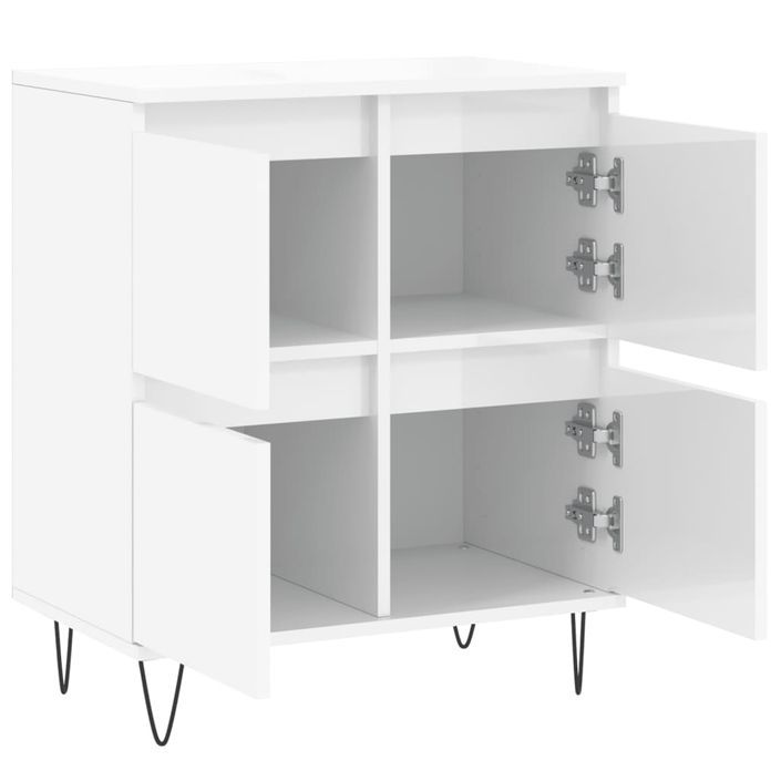 Buffet Blanc brillant 60x35x70 cm Bois d'ingénierie - Photo n°6