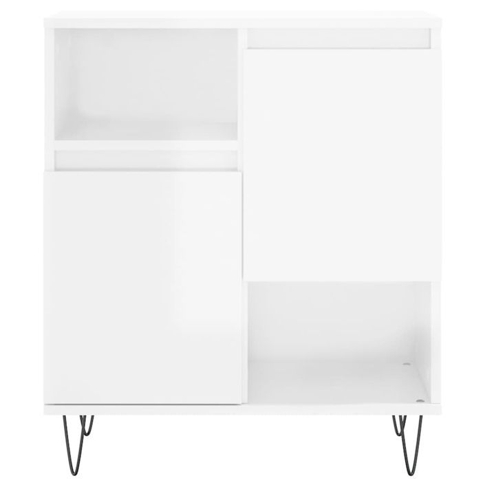 Buffet Blanc brillant 60x35x70 cm Bois d'ingénierie - Photo n°5