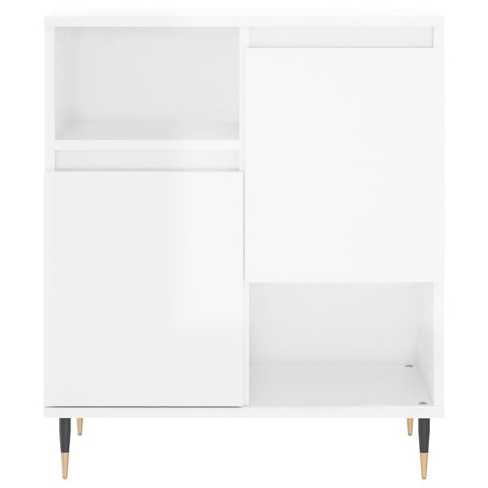 Buffet Blanc brillant 60x35x70 cm Bois d'ingénierie - Photo n°5