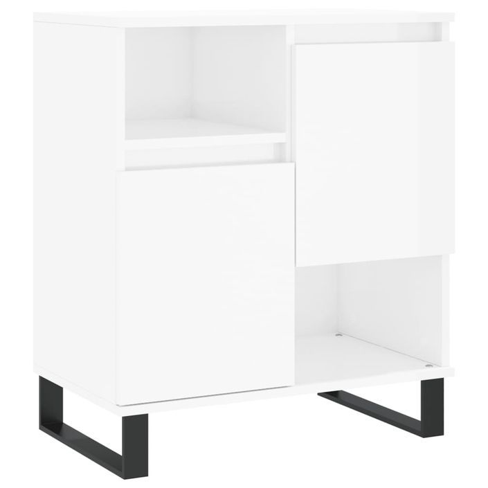 Buffet Blanc brillant 60x35x70 cm Bois d'ingénierie - Photo n°1