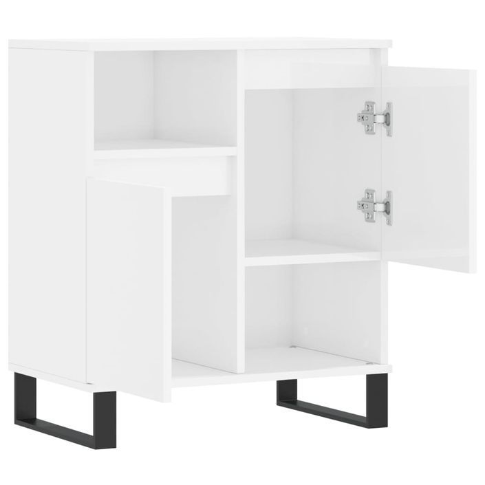 Buffet Blanc brillant 60x35x70 cm Bois d'ingénierie - Photo n°6