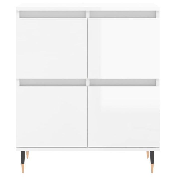 Buffet Blanc brillant 60x35x70 cm Bois d'ingénierie - Photo n°5