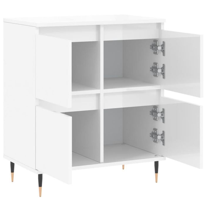 Buffet Blanc brillant 60x35x70 cm Bois d'ingénierie - Photo n°6