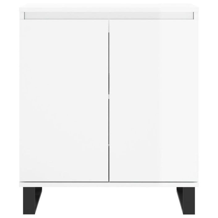 Buffet Blanc brillant 60x35x70 cm Bois d'ingénierie - Photo n°5