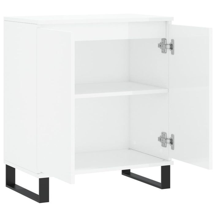 Buffet Blanc brillant 60x35x70 cm Bois d'ingénierie - Photo n°6