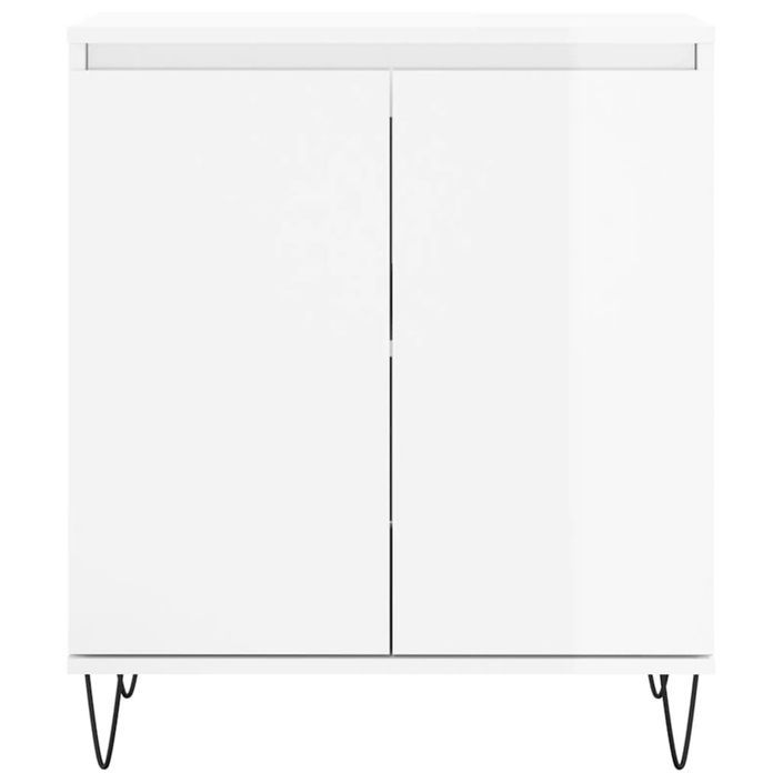 Buffet Blanc brillant 60x35x70 cm Bois d'ingénierie - Photo n°5