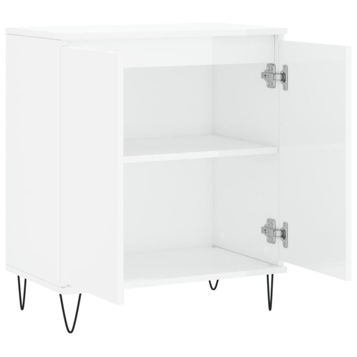 Buffet Blanc brillant 60x35x70 cm Bois d'ingénierie - Photo n°6