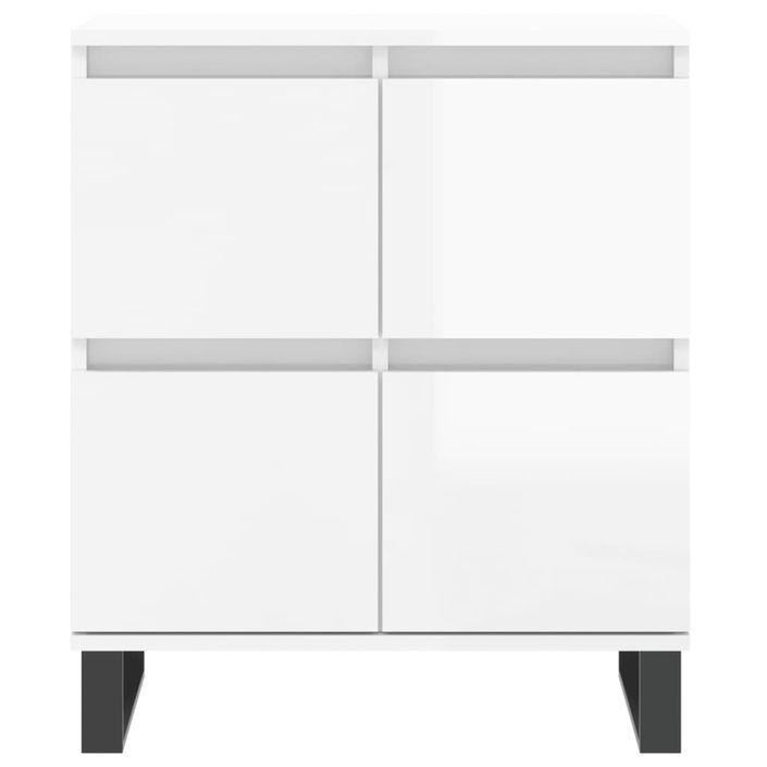 Buffet Blanc brillant 60x35x70 cm Bois d'ingénierie - Photo n°5