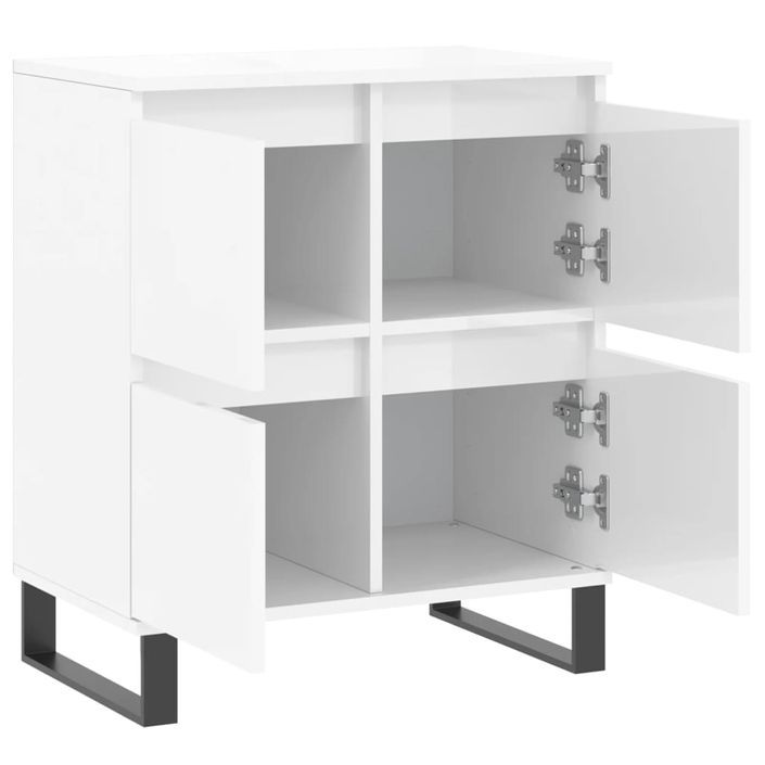 Buffet Blanc brillant 60x35x70 cm Bois d'ingénierie - Photo n°6