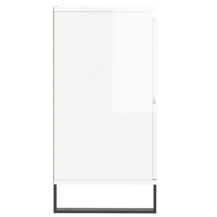 Buffet Blanc brillant 60x35x70 cm Bois d'ingénierie - Photo n°7