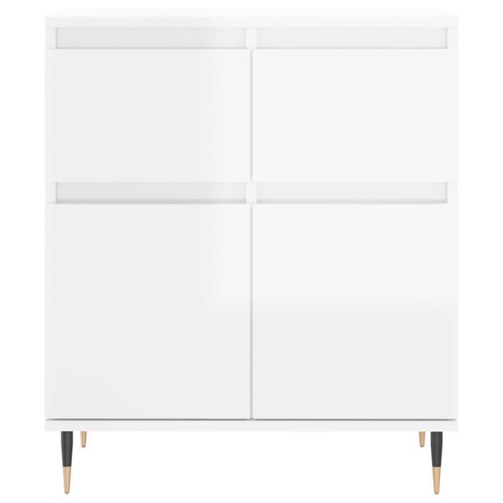 Buffet Blanc brillant 60x35x70 cm Bois d'ingénierie - Photo n°5