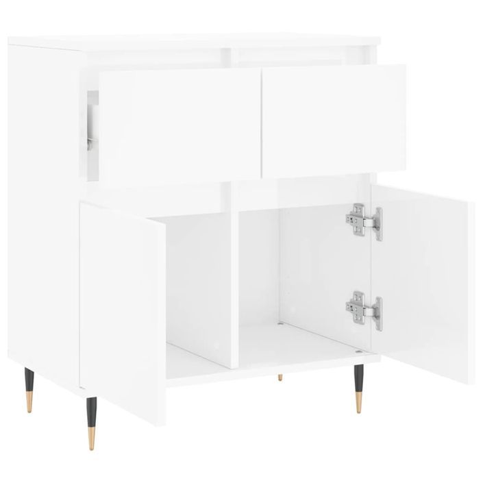 Buffet Blanc brillant 60x35x70 cm Bois d'ingénierie - Photo n°6