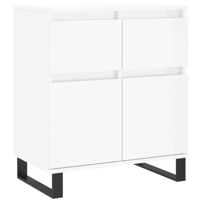 Buffet Blanc brillant 60x35x70 cm Bois d'ingénierie - Photo n°1