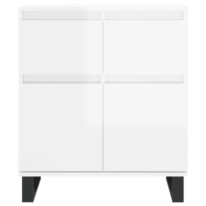 Buffet Blanc brillant 60x35x70 cm Bois d'ingénierie - Photo n°5