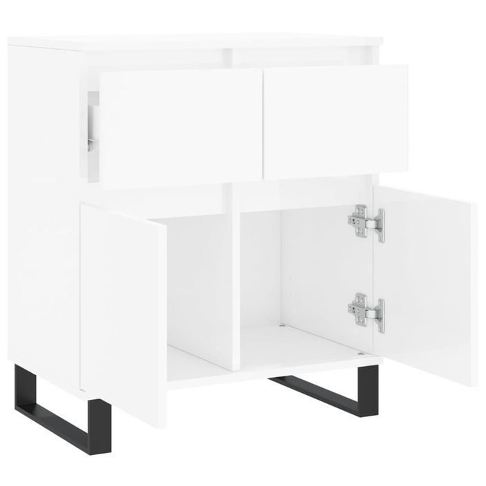 Buffet Blanc brillant 60x35x70 cm Bois d'ingénierie - Photo n°6