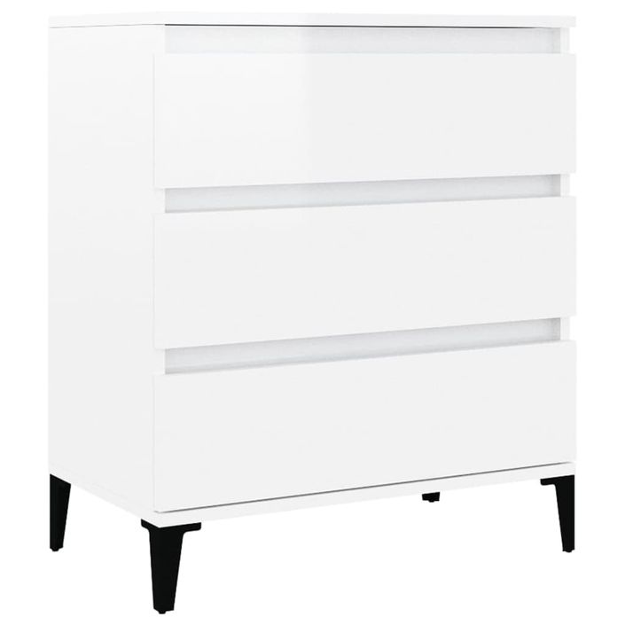 Buffet Blanc brillant 60x35x70 cm Bois d'ingénierie - Photo n°1