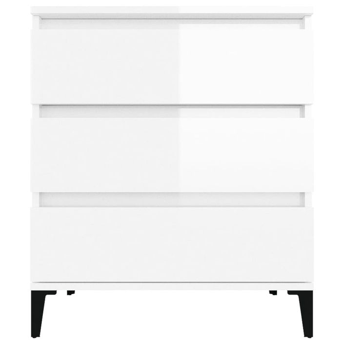 Buffet Blanc brillant 60x35x70 cm Bois d'ingénierie - Photo n°5